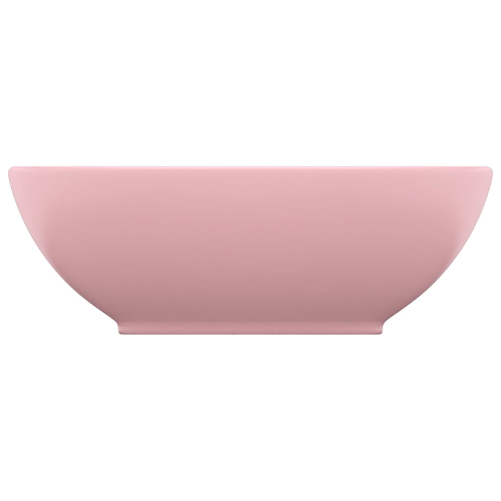 Vidaxl Washbasin Oval 40x33 cm ceramiczny różowy