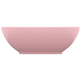 Vidaxl Washbasin Oval 40x33 cm ceramiczny różowy