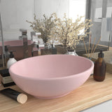 Vidaxl Washbasin Oval 40x33 cm ceramiczny różowy