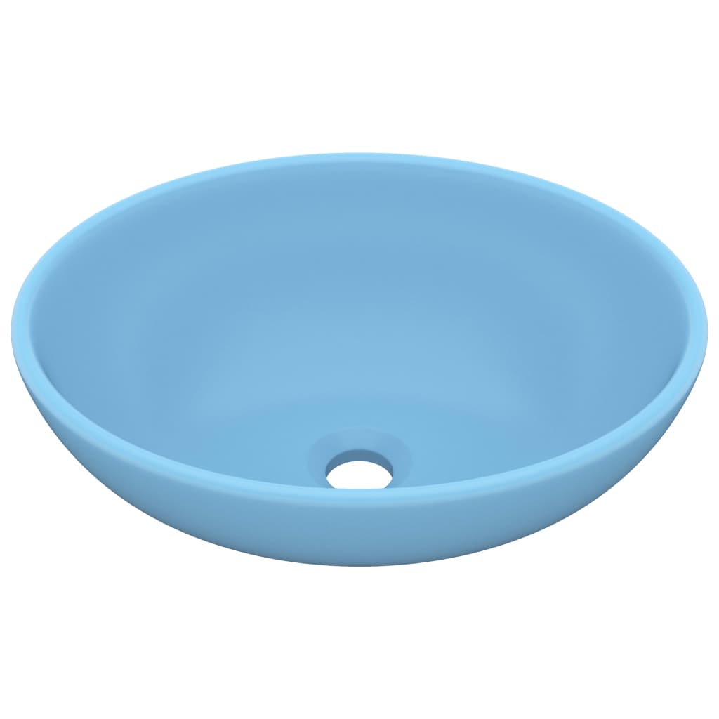 Vidaxl Washbasin ovale 40x33 cm in ceramica azzurra