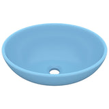 Vidaxl Washbasin Oval 40x33 cm Cerámico mate azul claro