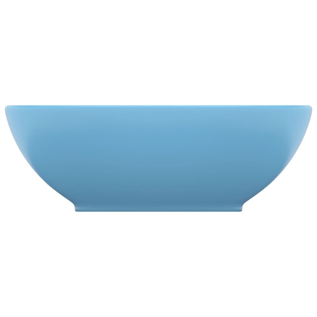 VidaXL Washbasin oval 40x33 cm Ceramic matt light blue