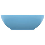 Vidaxl Washbasin Oval 40x33 cm ceramiczny matowy jasnoniebieski