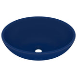 Vidaxl Washbasin oval 40x33 cm keramic matný tmavě modrá