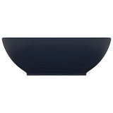 Vidaxl wastafel ovaal 40x33 cm keramiek mat donkerblauw