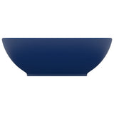 Vidaxl Washbasin Oval 40x33 cm ceramiczny matowy ciemnoniebieski