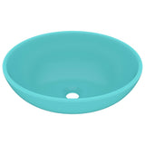 Vidaxl wastafel ovaal 40x33 cm keramiek mat lichtgroen