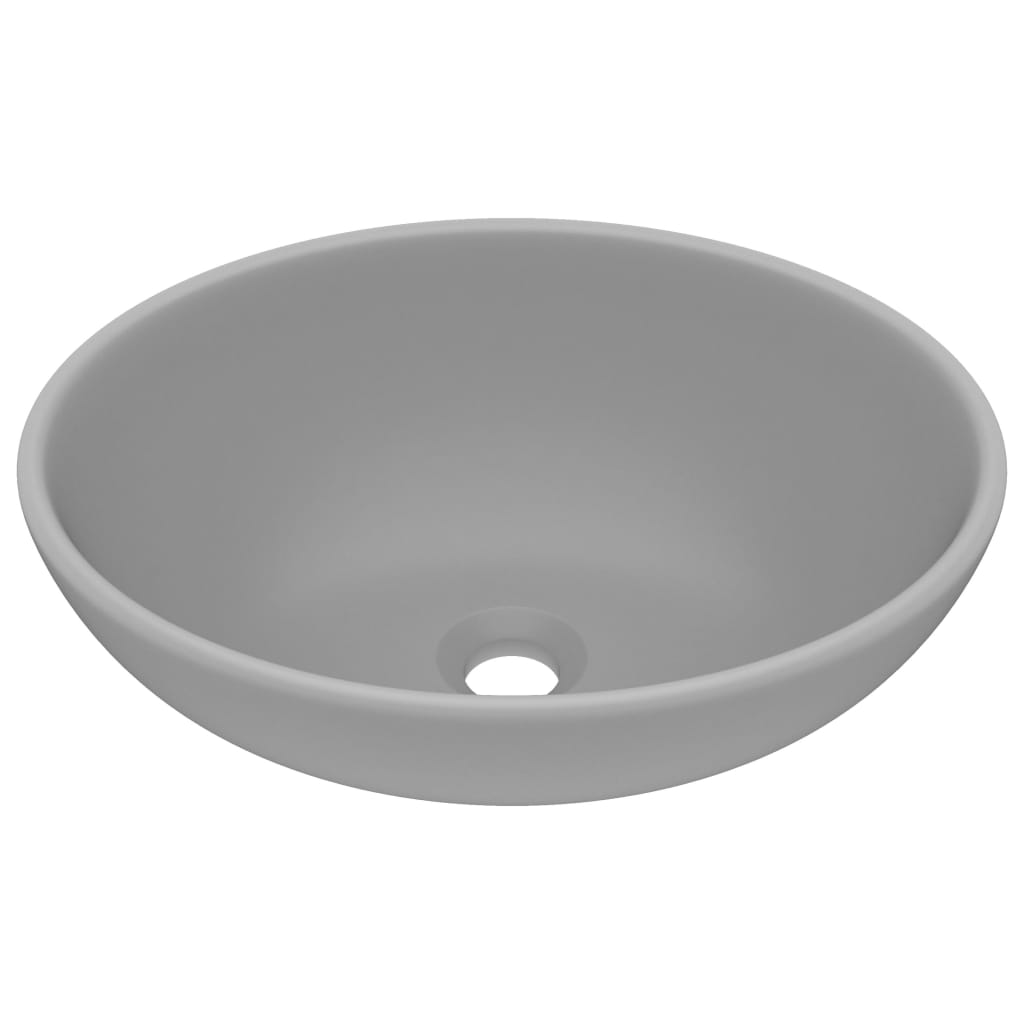 Vidaxl lavabo ovale 40x33 cm en céramique gris clair