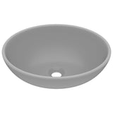 Vidaxl lavabo ovale 40x33 cm en céramique gris clair