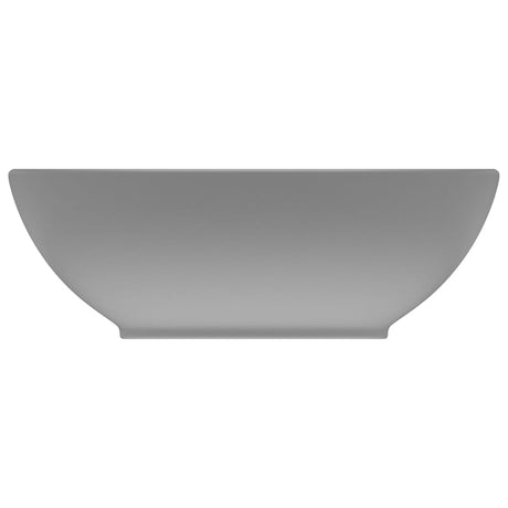 Vidaxl wastafel ovaal 40x33 cm keramiek mat lichtgrijs