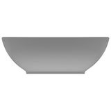 Vidaxl lavabo ovale 40x33 cm en céramique gris clair