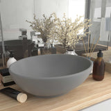 Vidaxl lavabo ovale 40x33 cm en céramique gris clair