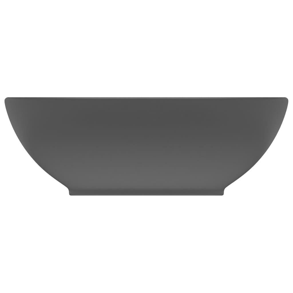 Vidaxl Washbasin ovale 40x33 cm tappetino ceramico grigio scuro