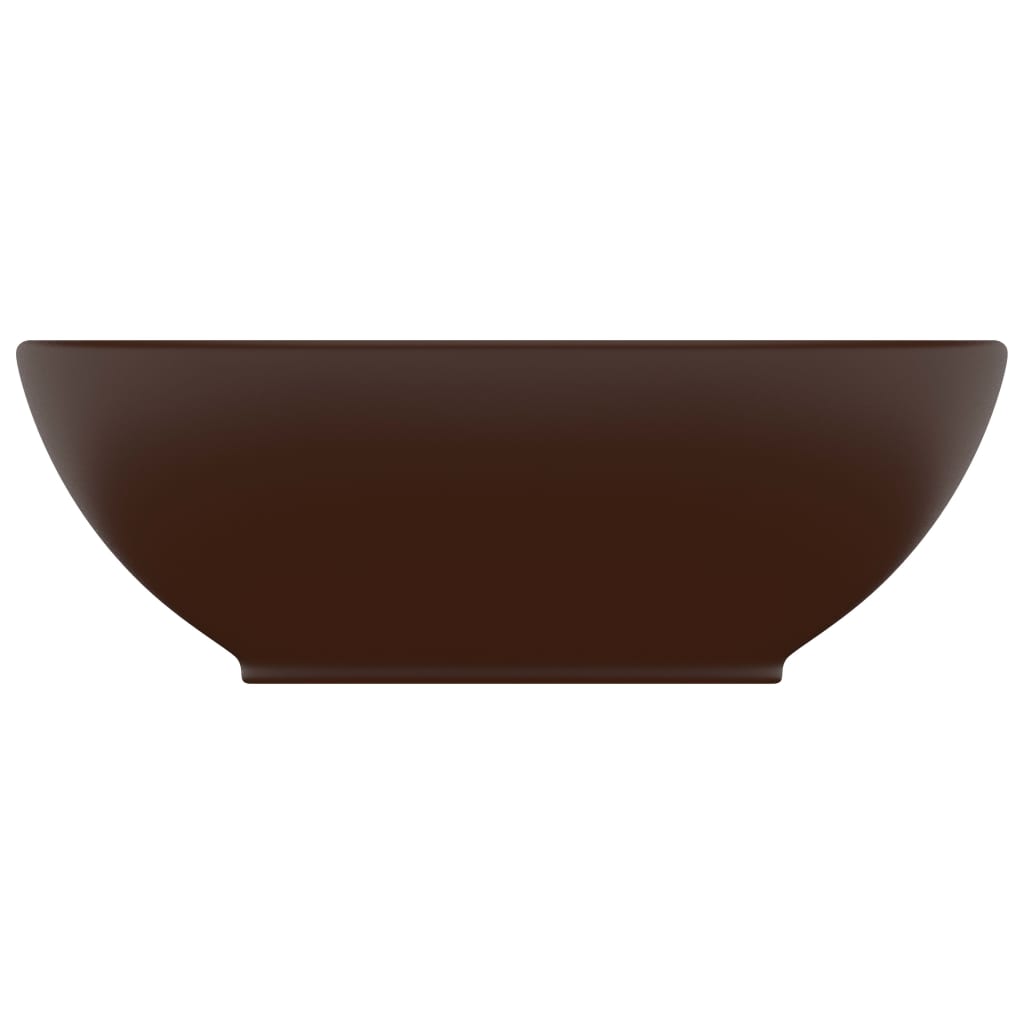 Vidaxl Washbasin Oval 40x33 cm keramic Matt Dark Brown