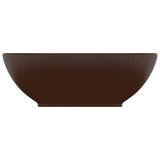 Vidaxl Washbasin Oval 40x33 cm Ceramico Matt Crone scuro