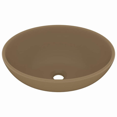 Vidaxl wastafel ovaal 40x33 cm keramiek matcrème