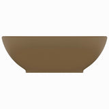Vidaxl wastafel ovaal 40x33 cm keramiek matcrème