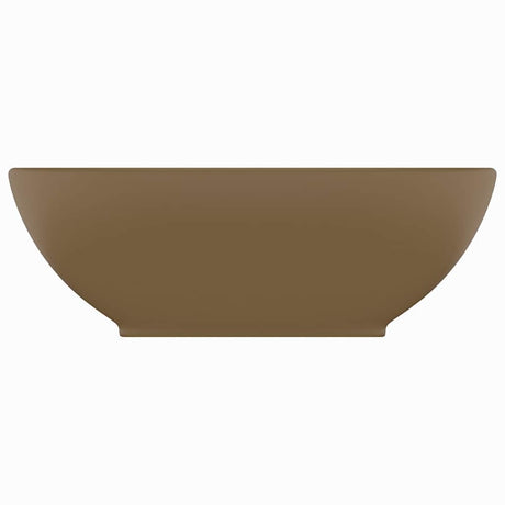 Vidaxl wastafel ovaal 40x33 cm keramiek matcrème