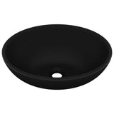 Vidaxl wastafel ovaal 40x33 cm keramiek matzwart