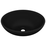 Vidaxl Washbasin Oval 40x33 cm ceramiczny matowy czarny