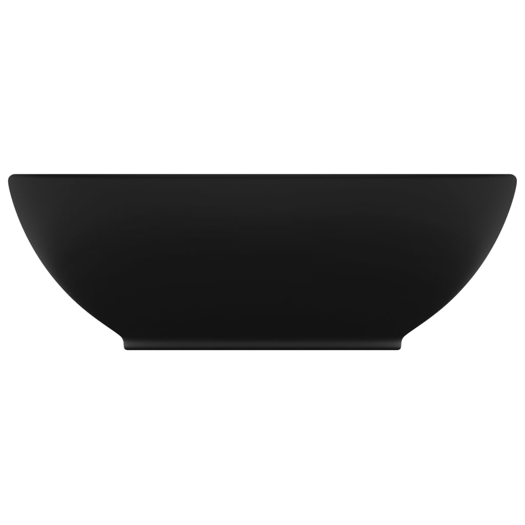 VidaXL Washbasin Oval 40x33 cm Ceramic matte black