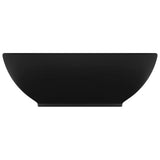 Vidaxl wastbasin oval 40x33 cm Keramik Matte schwaarz