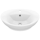 Vidaxl Washbasin med landing oval 58,5x39 cm keramisk mat hvid