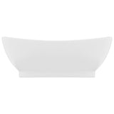Vidaxl wastafel met overloop ovaal 58,5x39 cm keramiek matwit