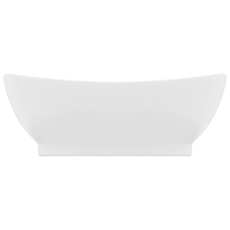 Vidaxl wastafel met overloop ovaal 58,5x39 cm keramiek matwit