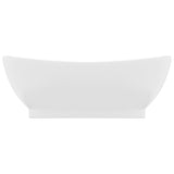 VidaXL Washbasin with landing oval 58.5x39 cm Ceramic Mat white