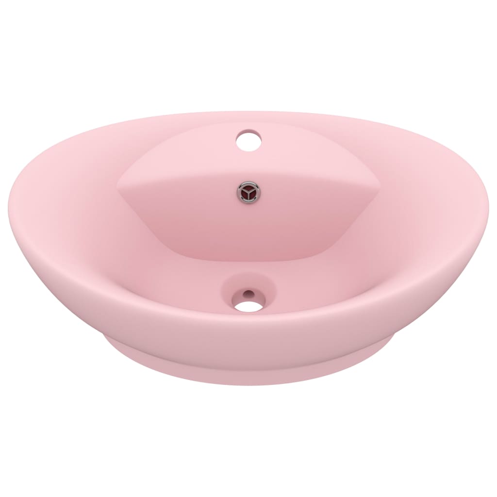 Vidaxl Wash -basin med landning oval 58,5x39 cm keramisk satpoze