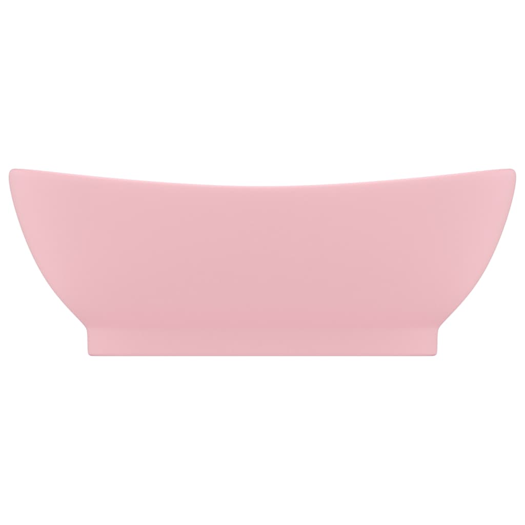 VidaXL Washbasin with landing oval 58.5x39 cm Ceramic Satpoze