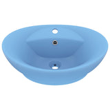 Vidaxl Washbasin med landing Oval 58,5x39 cm keramisk matt lyseblå