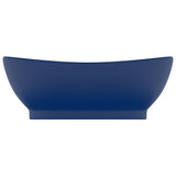 Vidaxl Washbasin med landing oval 58,5x39 cm keramisk matt mørkeblå