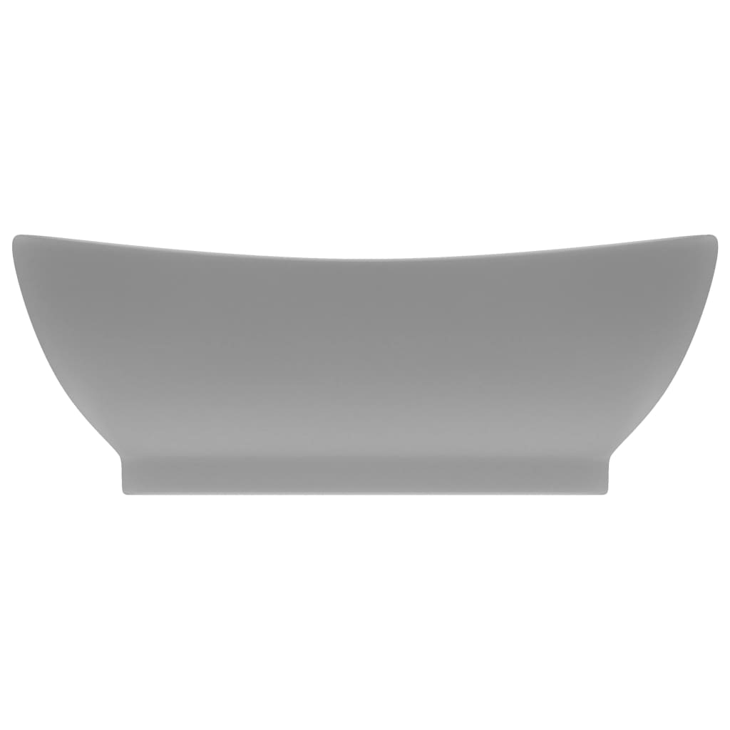 Vidaxl Washbasin con aterrizaje ovalado 58.5x39 cm Cerámico Matt gris claro