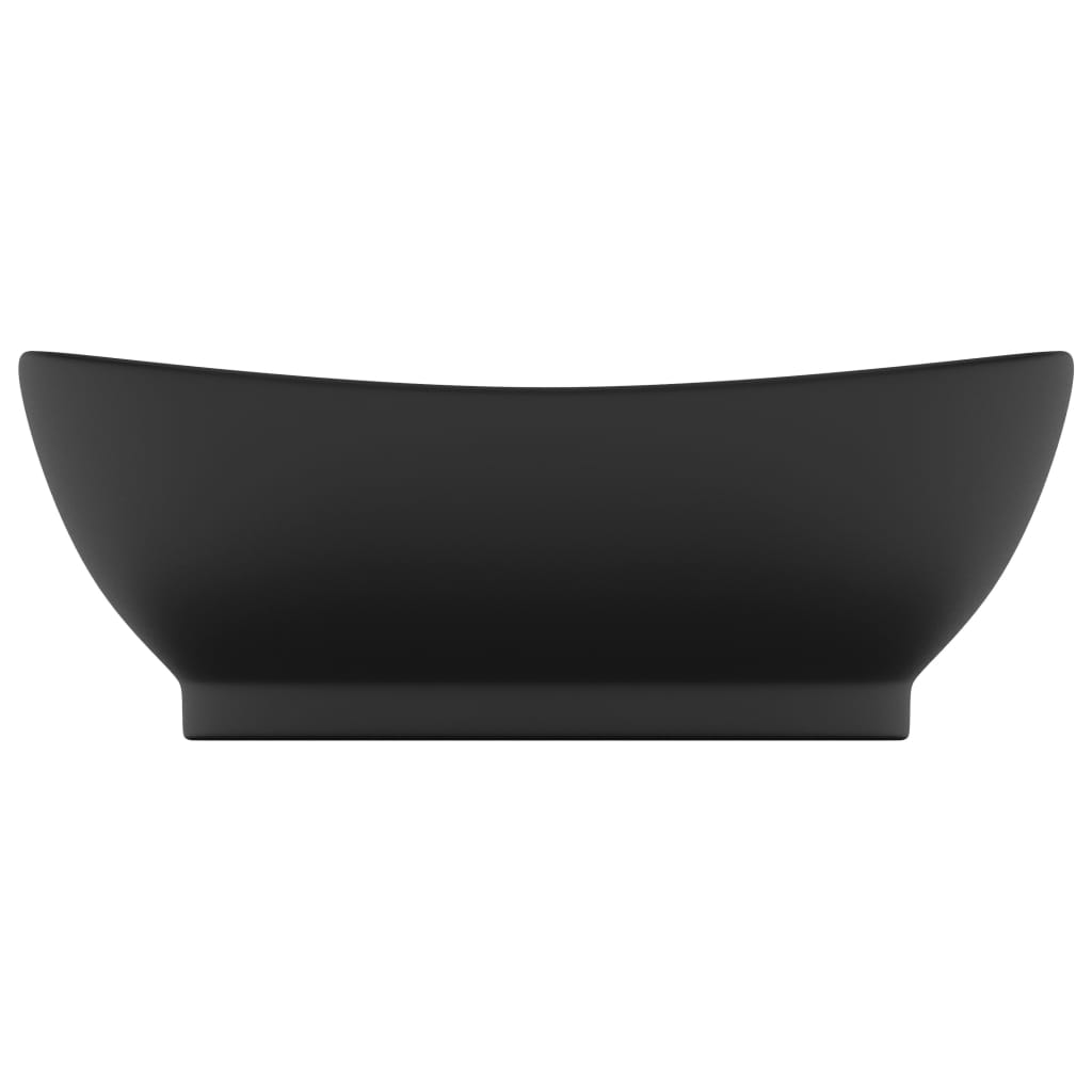 Vidaxl Washbasin med landing oval 58,5x39 cm keramisk mat sort