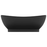 Vidaxl Washbasin z lądującym owalnym 58,5x39 cm ceramiczna matowa czarna czarna