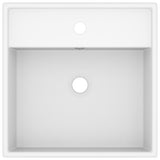 Vidaxl wastafel met overloop vierkant 41x41 cm keramiek matwit