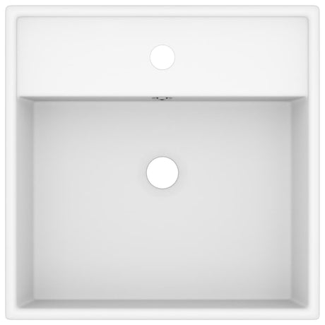 Vidaxl wastafel met overloop vierkant 41x41 cm keramiek matwit