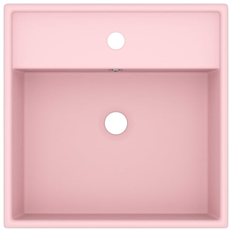 Vidaxl wastafel met overloop vierkant 41x41 cm keramiek matroze
