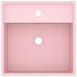 Vidaxl wastafel met overloop vierkant 41x41 cm keramiek matroze