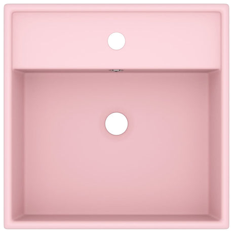 Vidaxl wastafel met overloop vierkant 41x41 cm keramiek matroze