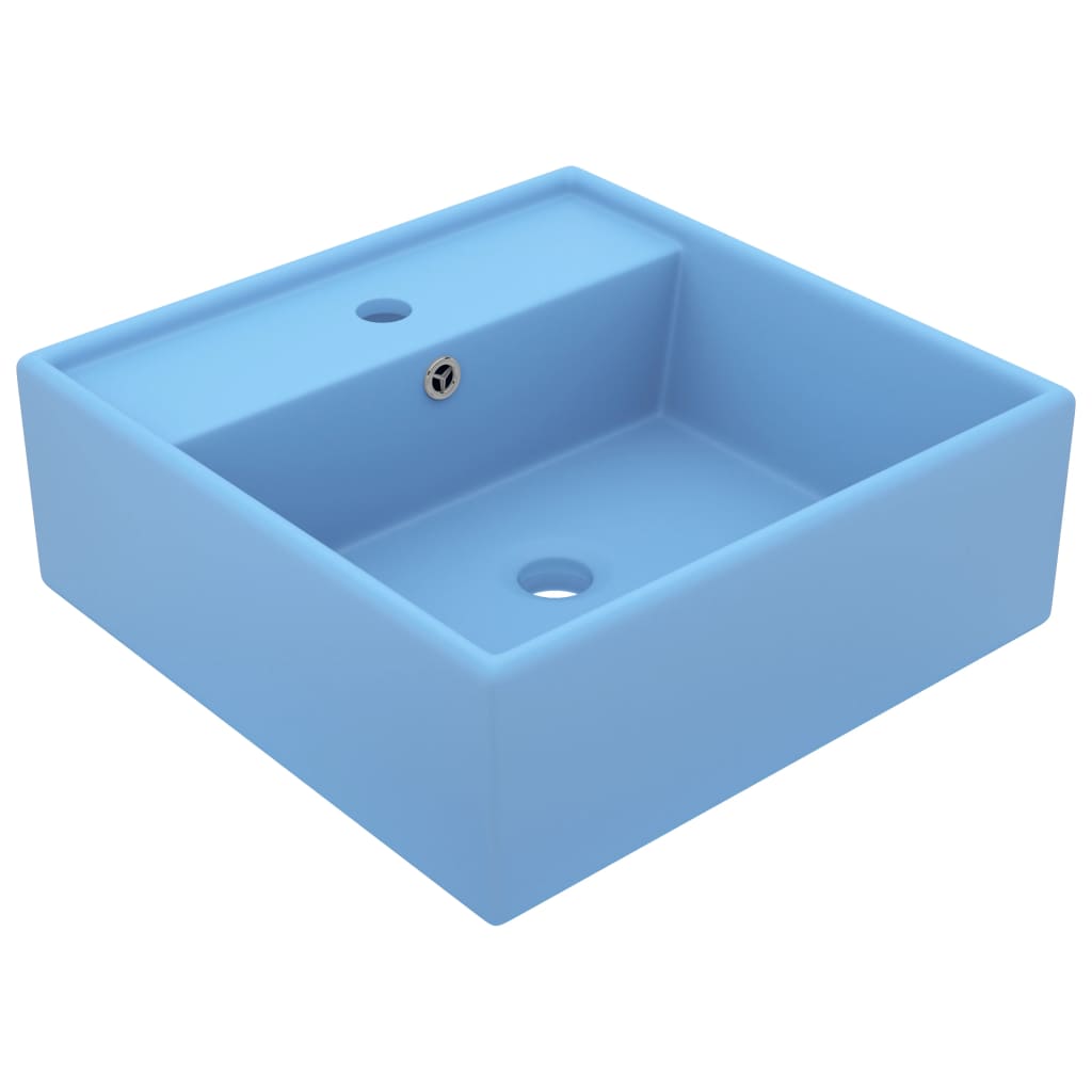 Vidaxl Washbasin con cuadrado de aterrizaje de 41x41 cm Cerámico Matt Light Blue