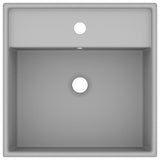 Vidaxl wastafel met overloop vierkant 41x41 cm keramiek mat lichtgrijs
