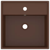 Vidaxl Washbasin s přistávacím náměstí 41x41cm keramic Matt Dark Brown