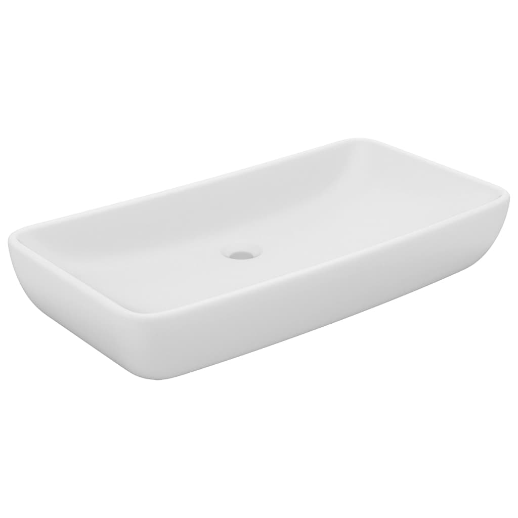 Vidaxl Washbasin Rectangular 71x38 cm tappetino ceramico bianco