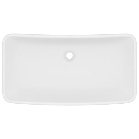 Vidaxl wastafel rechthoekig 71x38 cm keramiek matwit