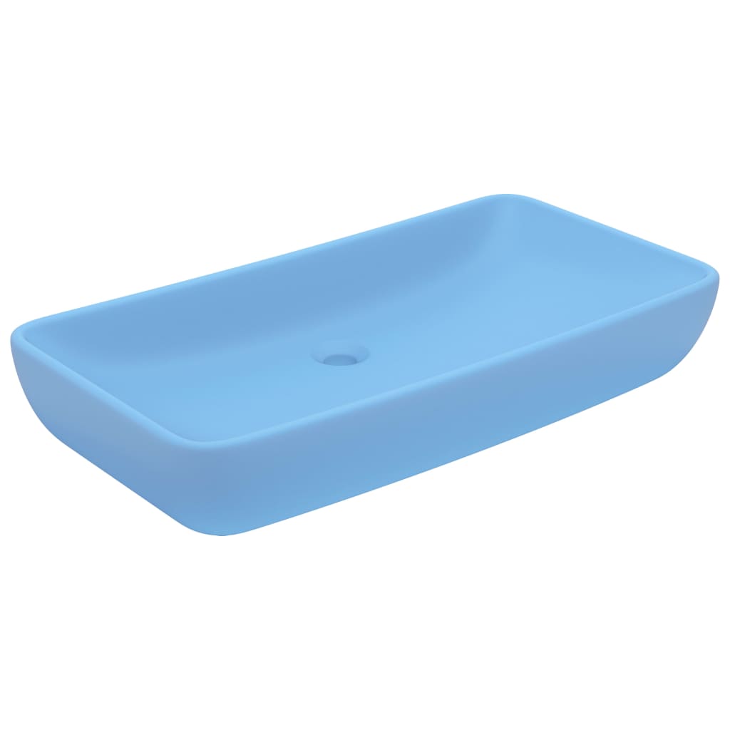 Vidaxl Washbasin Rectangulaire 71x38 cm Céramique Matt bleu clair