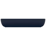 Vidaxl wastafel rechthoekig 71x38 cm keramiek mat donkerblauw