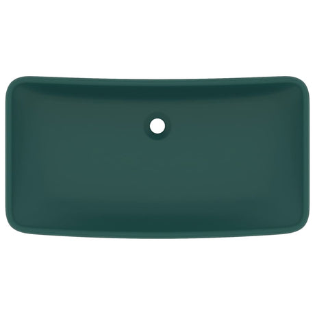 Vidaxl wastafel rechthoekig 71x38 cm keramiek mat donkergroen